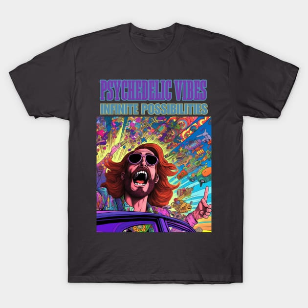 Psychedelic Vibes Infinite Possibilities T-Shirt by FrogandFog